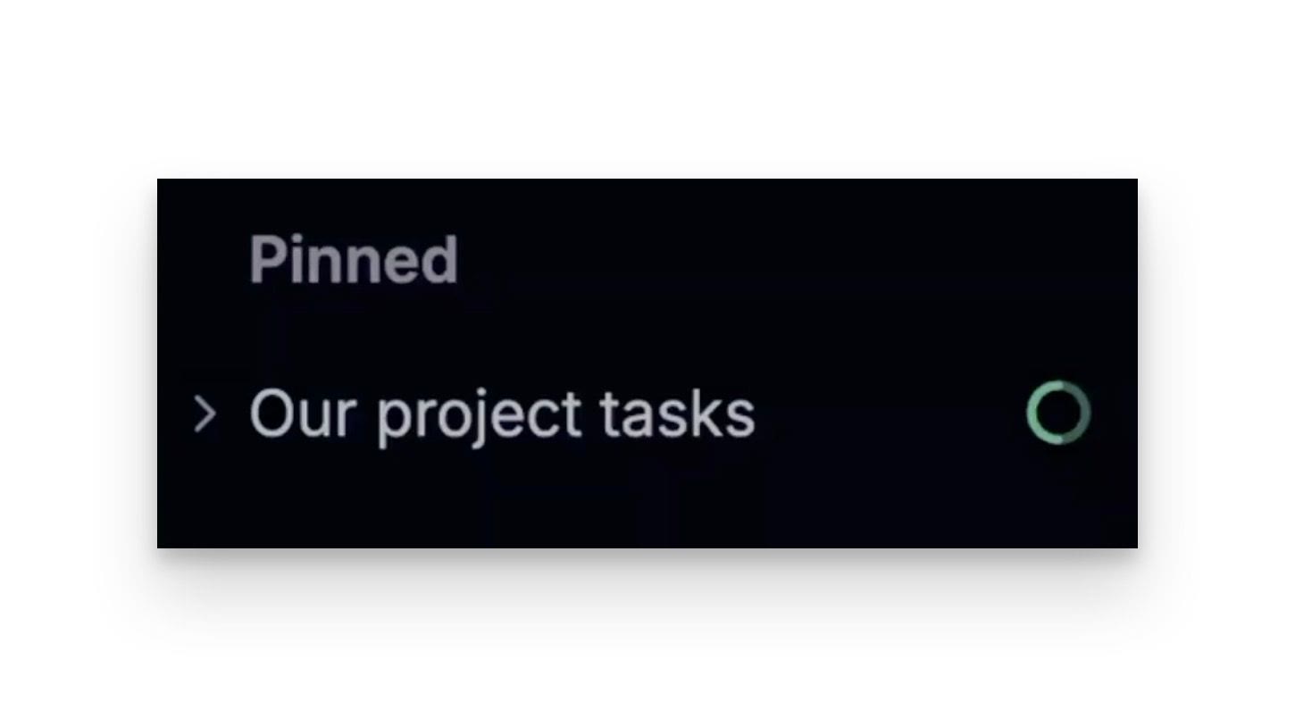 Tana Outliner will show a progress wheel in the sidebar on nodes with a progress bar
