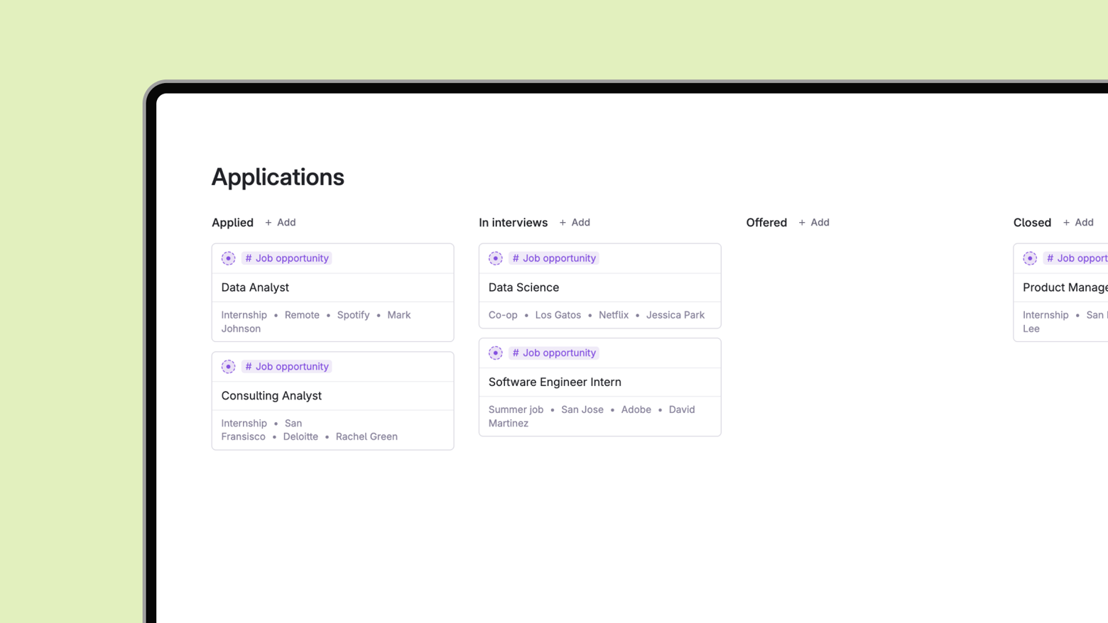 Application pipeline