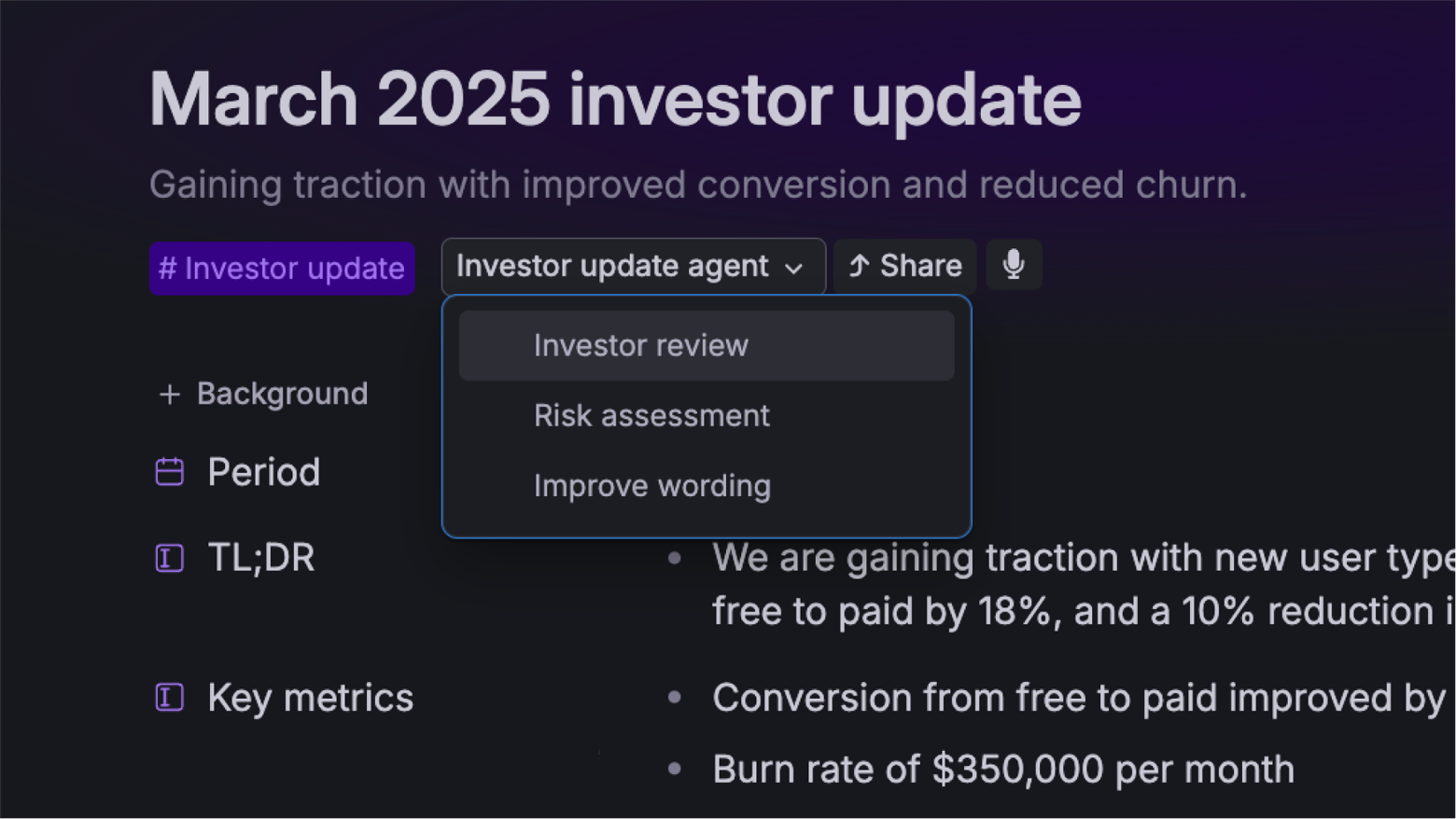 Investor Update Agent