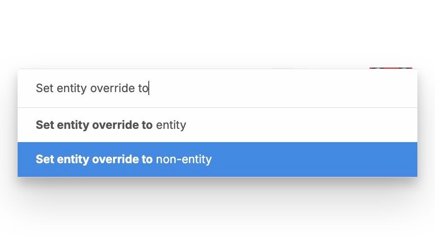 In the command line you can control whether a node is treated as an entity with the "Set entity override" command