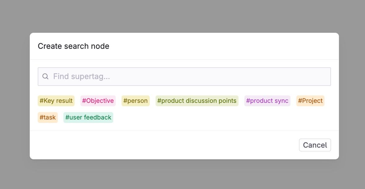 Select supertag for search