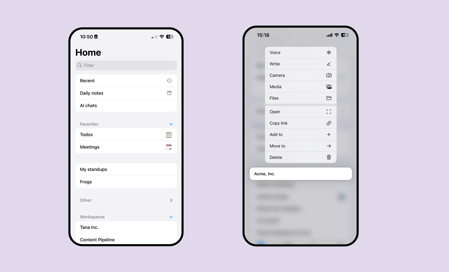 The new sidebar will be available to easy browsing in the mobile apps, each item can be longpressed