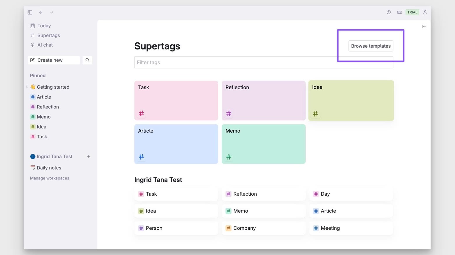 In-app template store